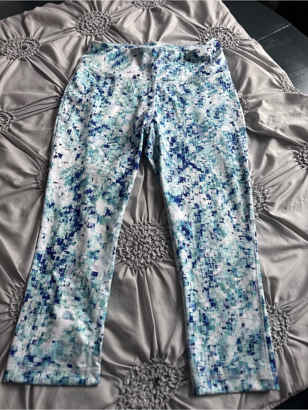 ZELOS Aqua & Navy Pixel-Print Jeggings
